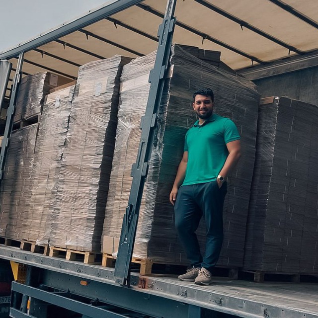 Mostafa Alshiekh with export logistics shipment